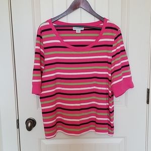 Sag Harbor XL pink striped tee